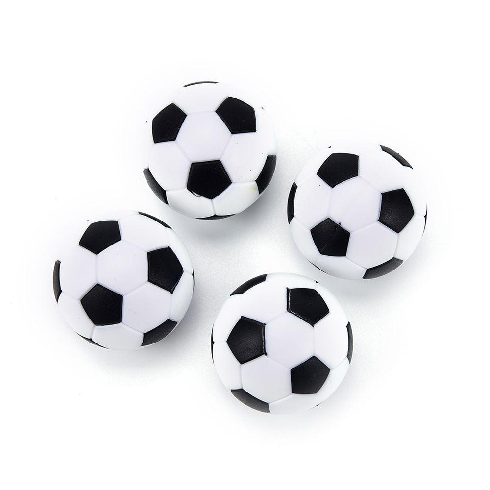 Rebuy 4pcs / Set Bola Sepak Meja Mini 32mm Warna Hitam + Putih Untuk Anak / Dewasa