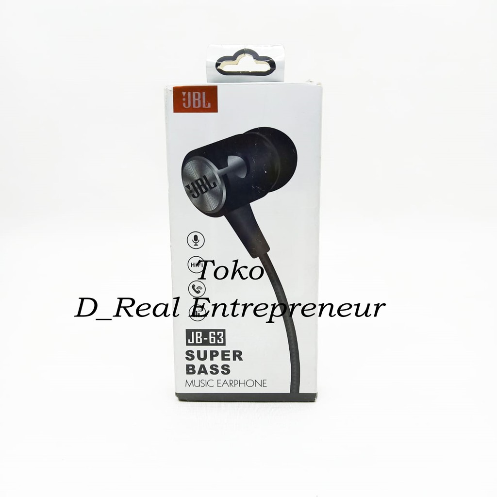 Headset JB63 / PM06 Universal Earphone Bass (musik + telepon}