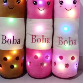 Boba Guling Led 60 cm Boneka Guling Boba LED 60 cm Nyala Kedip Lucu Guling Boba LED Viral