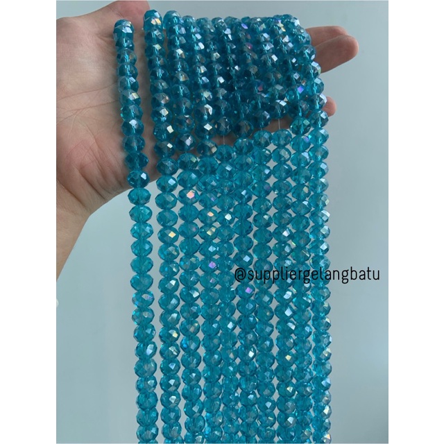 Crystal Ceko 10mm Soft Blue QUARTZ kristal kuarsa biru laut bahan craf