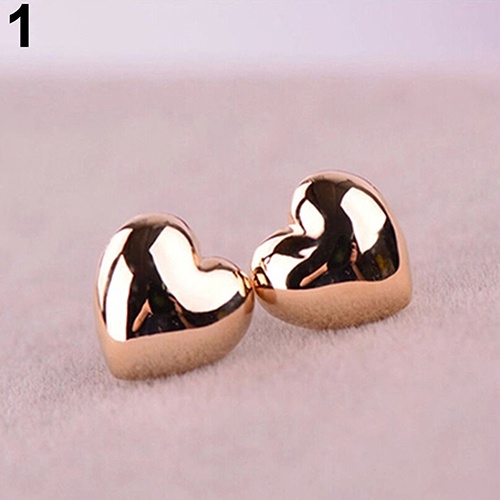 Hu Hu Hu Hu Hu Alat Bantu Pasang Kacamata♡ 1 Pasang Anting Tusuk Bentuk Hati Kecil Untuk Wanita