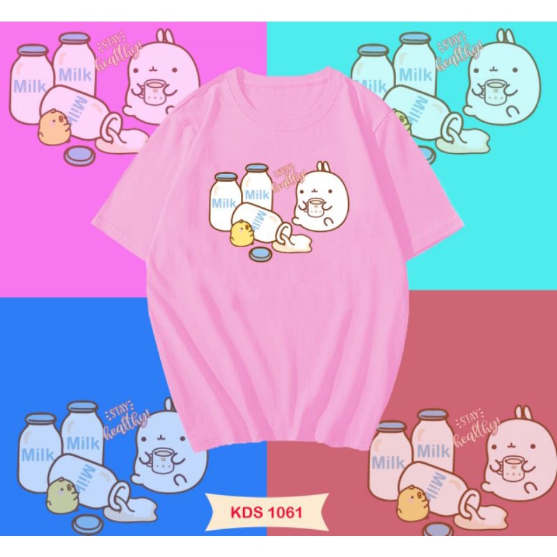 T-SHIRT/TUMBLR TEE/KAOS MOLANG MILK UNISEX OVERSIZE