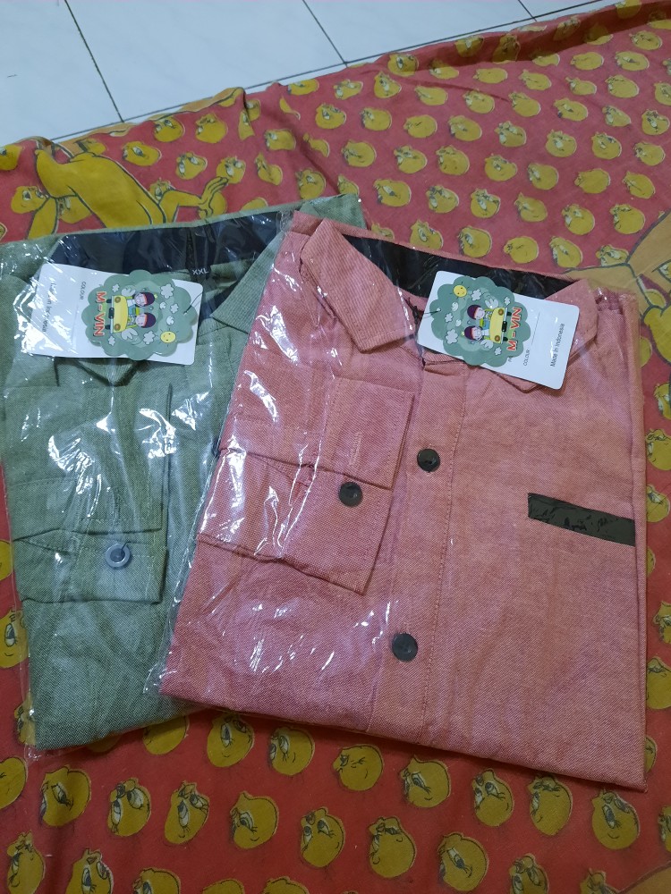 Kemeja Anak Oxford - Kemeja Lengan Panjang - Kemeja Polos Anak  1-9tahun Mvin