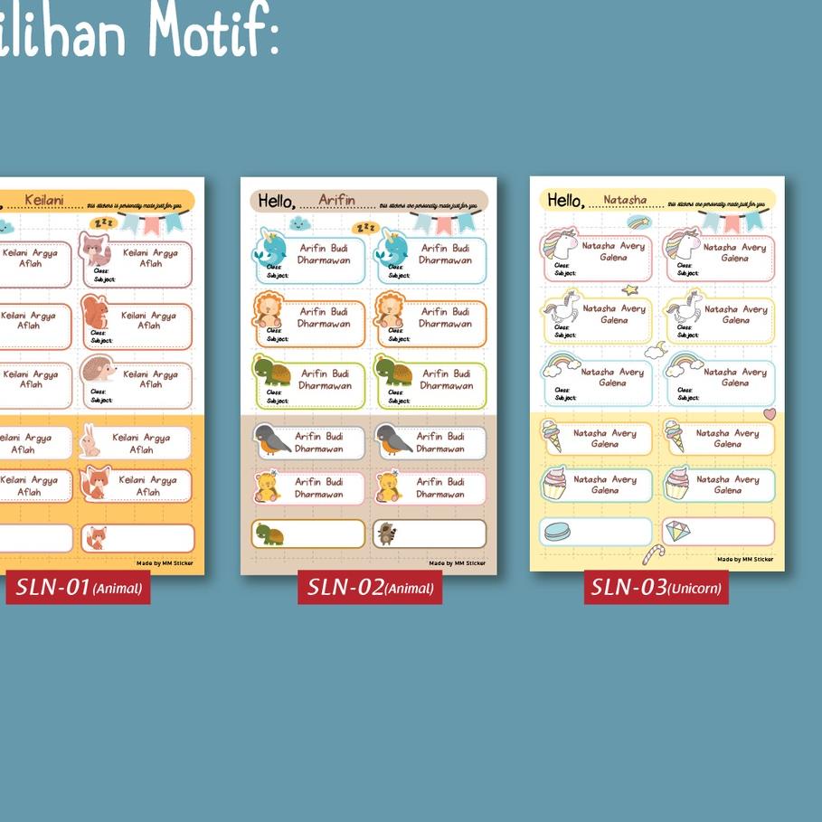 

⇤ [CUSTOM] Sticker Nama/ Sticker Label Nama/ Sticker Buku Pelajaran/ Sticker Nama Anak ㅻ