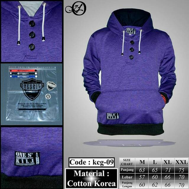 Sweater hoodie jaket kancing pria/wanita