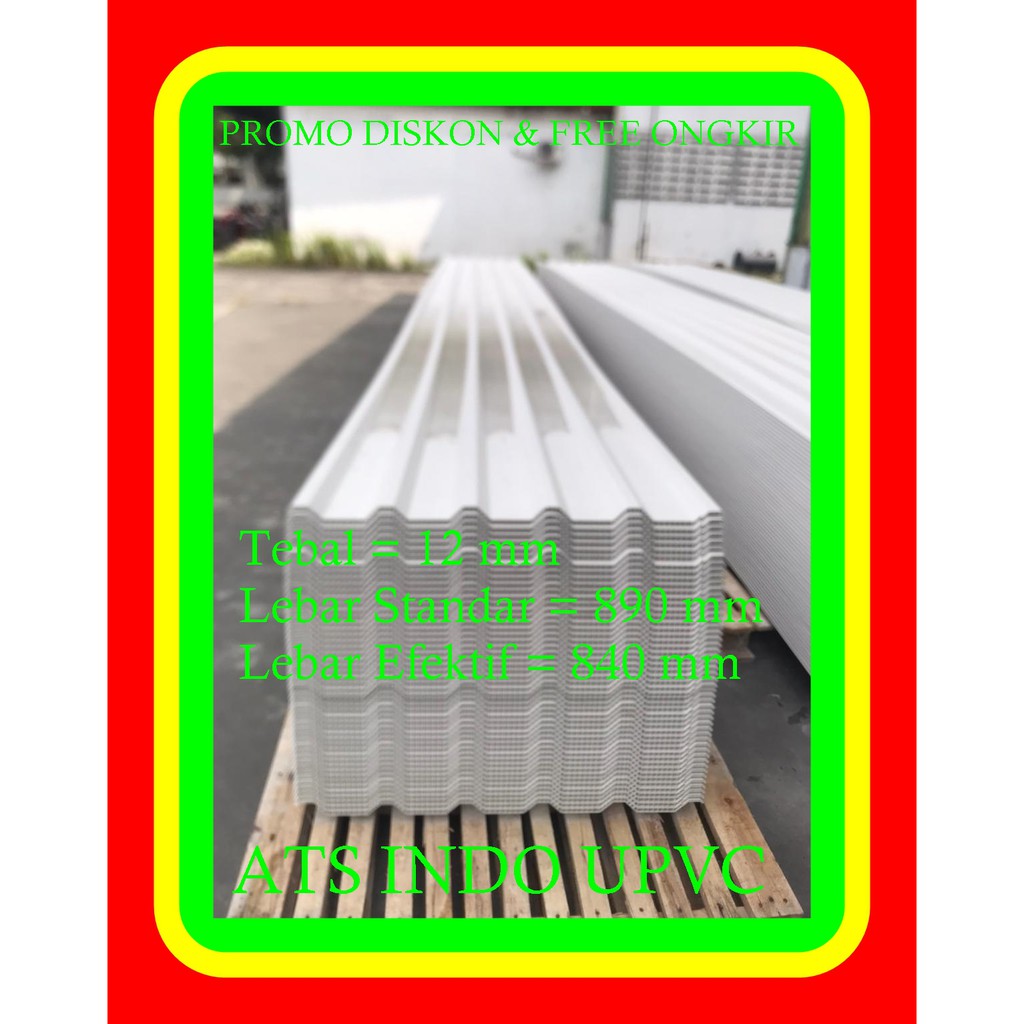 ATAP UPVC Lebar 890mm Tebal 12mm SETARA ALDERON