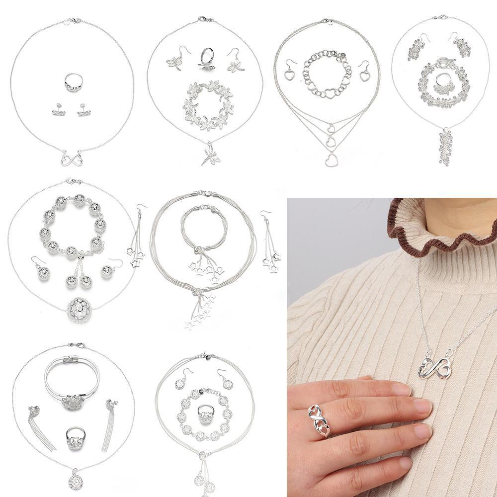 Lily 1set Perhiasan Fashion Kit Indah Capung Hati Bintang Perlengkapan Pernikahan Anting Cincin