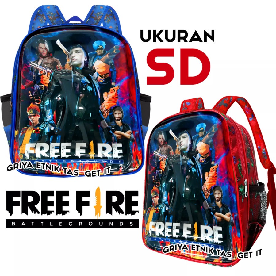 Tas sekolah anak laki laki sd Freefire - Tas anak laki laki FF - Tas anak karakter - Tas ransel anak