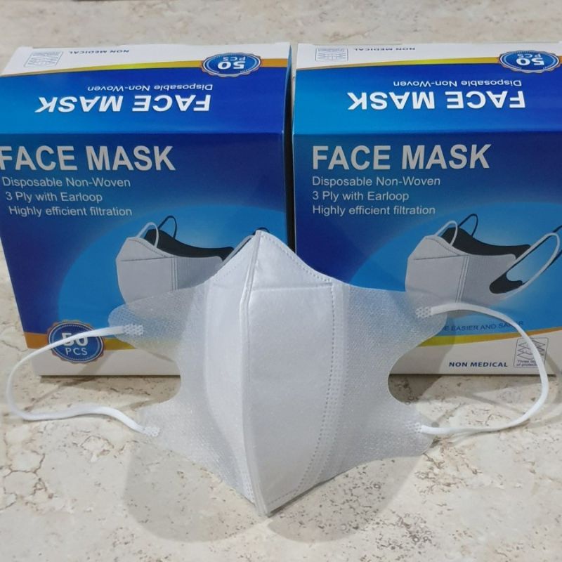 Masker Duckbill/Masker Duckbill hitam/Masker Duckbill putih garis