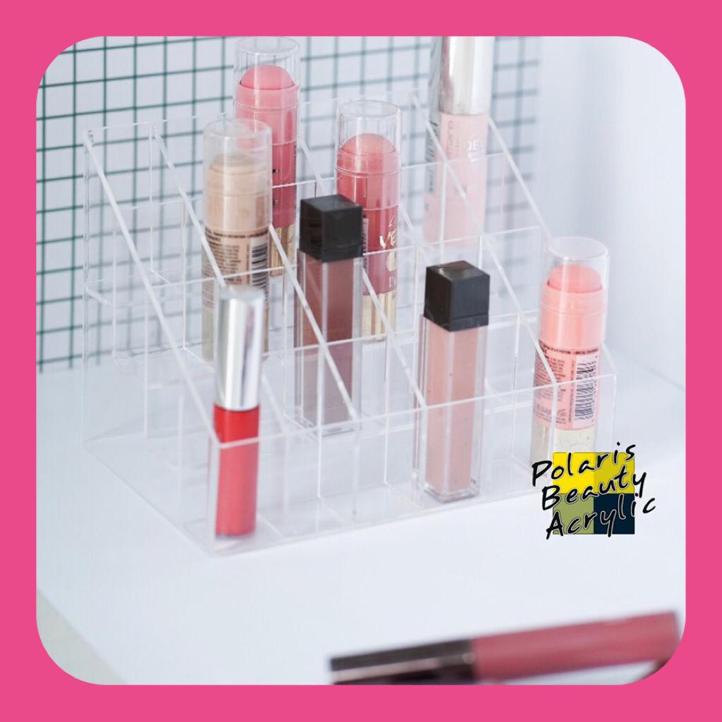 TEMPAT LIPSTICK-RAK KOSMETIK ACRYLIC-TEMPAT MAKEUP AKRILIK-RAK LIPSTIK