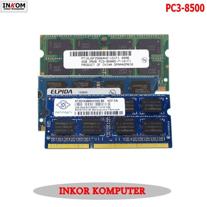 Ram Memory Laptop DDR3 2GB 8500 Merk Campur