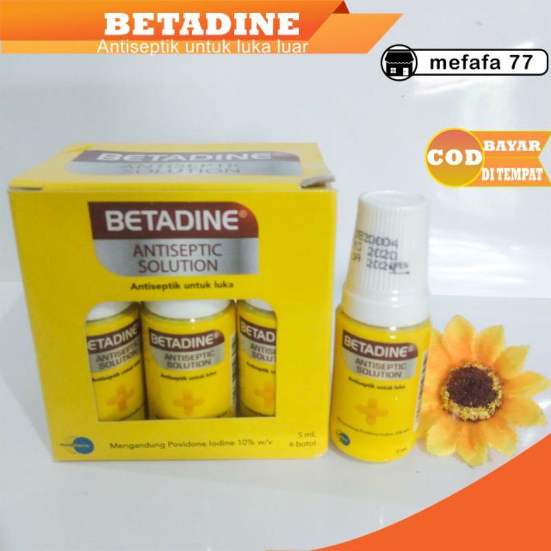 Betadine Cair 5ml Betadine Antiseptic Solution Obat Luka Betadine Antiseptik Betadine Obat Luka Luar