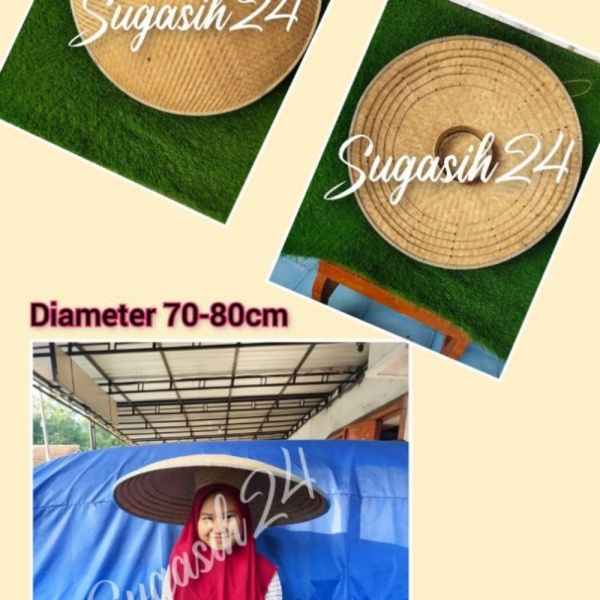 Caping topi Vietnam petani lebar 70-80cm