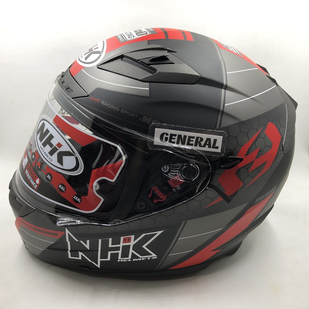Helm NHK RX9 Motif Navy Black Red Doff Hitam Merah Dop Double Visor Full Face