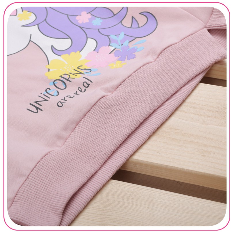 babyfit setelan UNICORN REAL baju sweater lengan panjang dengan rok tutu rainbow 721rp