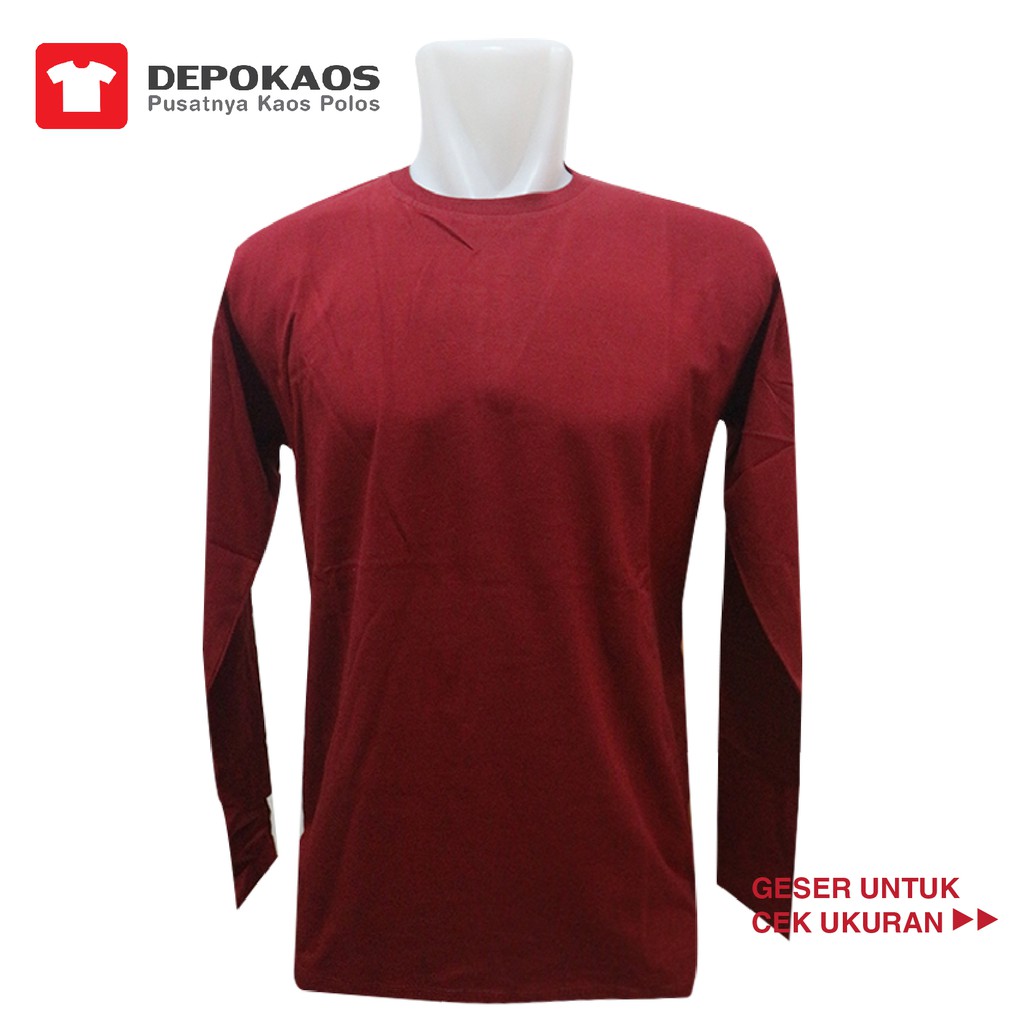 Kaos Polos  Panjang Merah  Marun  Desain Kaos Menarik