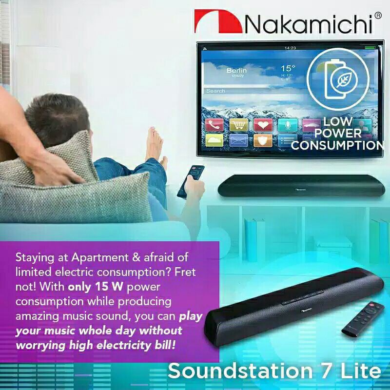 Nakamichi soundstation 7 lite speaker 2.0 sound audio soundbar original