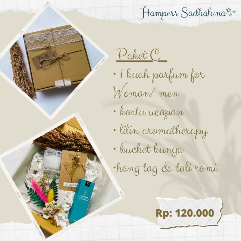 

Hampers paket C / kado / hampers estetik / hampers murah