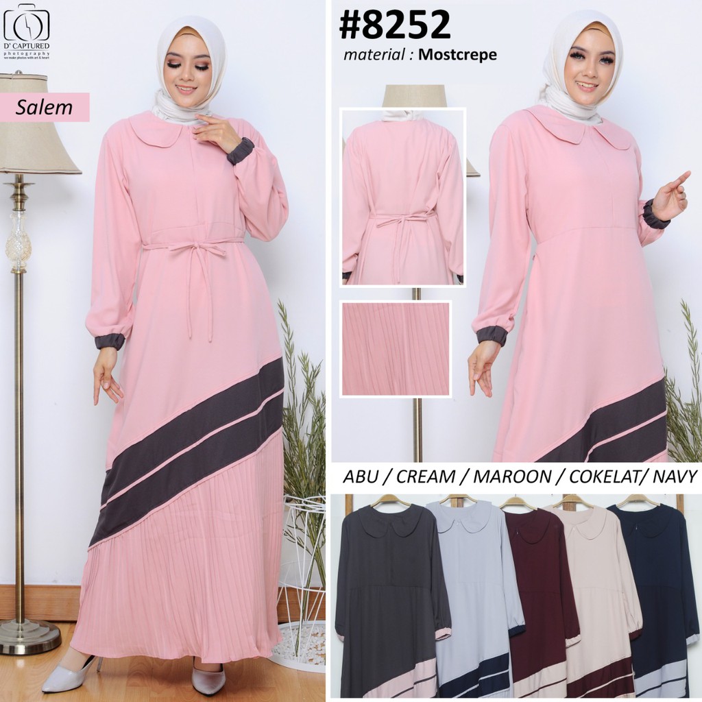 Gamis Terbaru Model Polos Kombinasi GB-8252