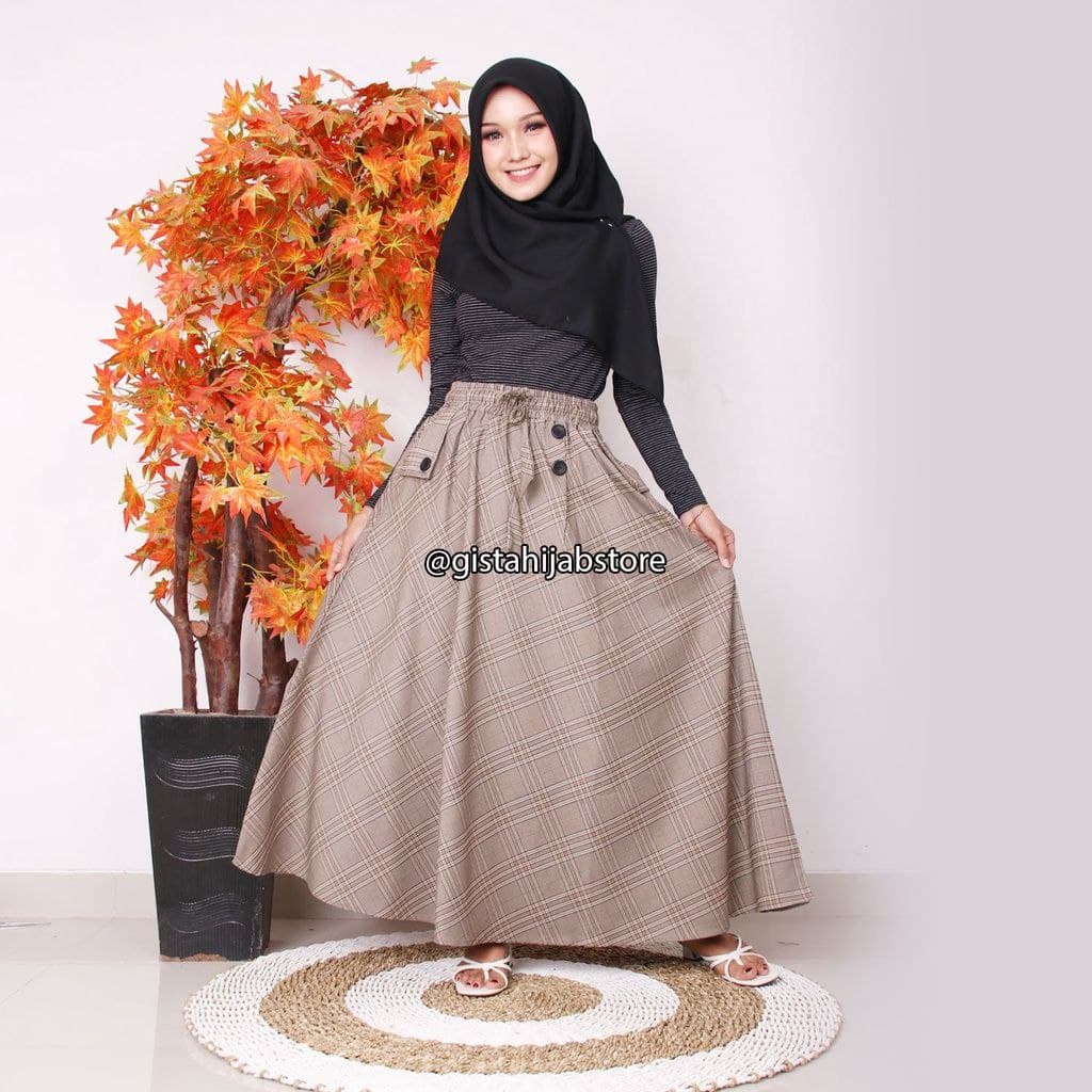 ROK PAYUNG KOTAK JUMBO/MAXI SKIRT/ROK PAYUNG JUMBO Rok Payung Kotak Lebar Panjang Jumbo Polos Motif Garis Klok Lebar Bawahan Wanita Muslim Dewasa Umbrella Terbaru GS Rok JNW Rok AK