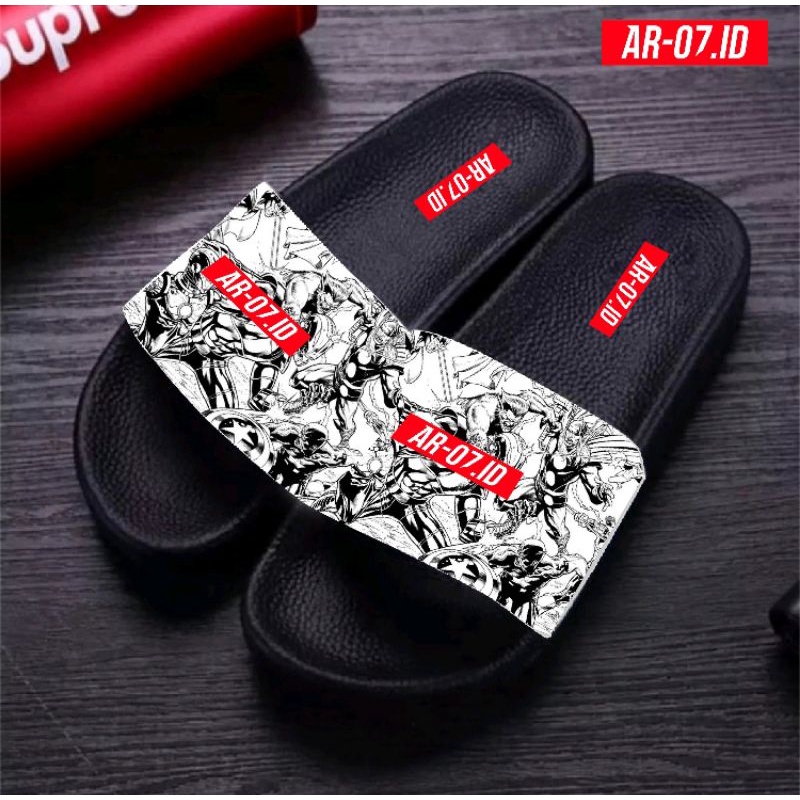 SANDAL SLOP PRIA / SANDAL SLOP PRIA KEKINIAN AR-07.ID / SANDAL DISTRO KARAKTER / SANDAL SLIDE PRIA HITAM