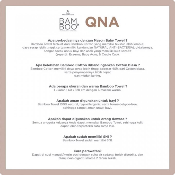 Palmerhaus Bam and Boo Towel 60 x 120 Handuk Bayi Bamboo / handuk bayi murah / handuk bayi serap air-3