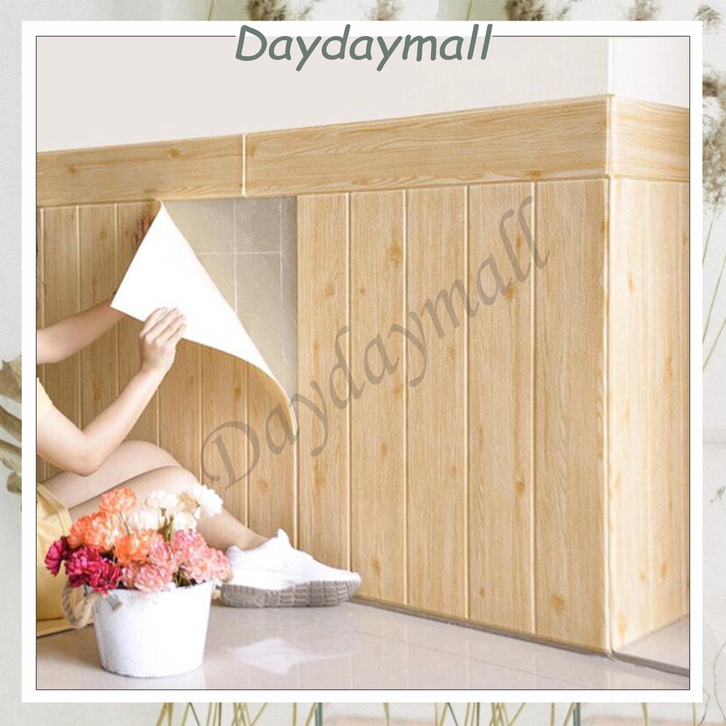 Wallpaper Dinding Foam 3D Kecil Motif Kayu / walpaper dinding Foam DD511 [1KG=26PCS]