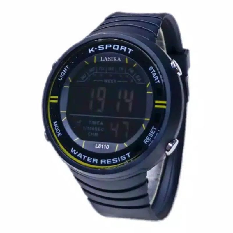 (Cod)Jam Tangan Pria Lasika L8110 Bulat Digital Water Resisst Rubber(Dikirim Jakarta)