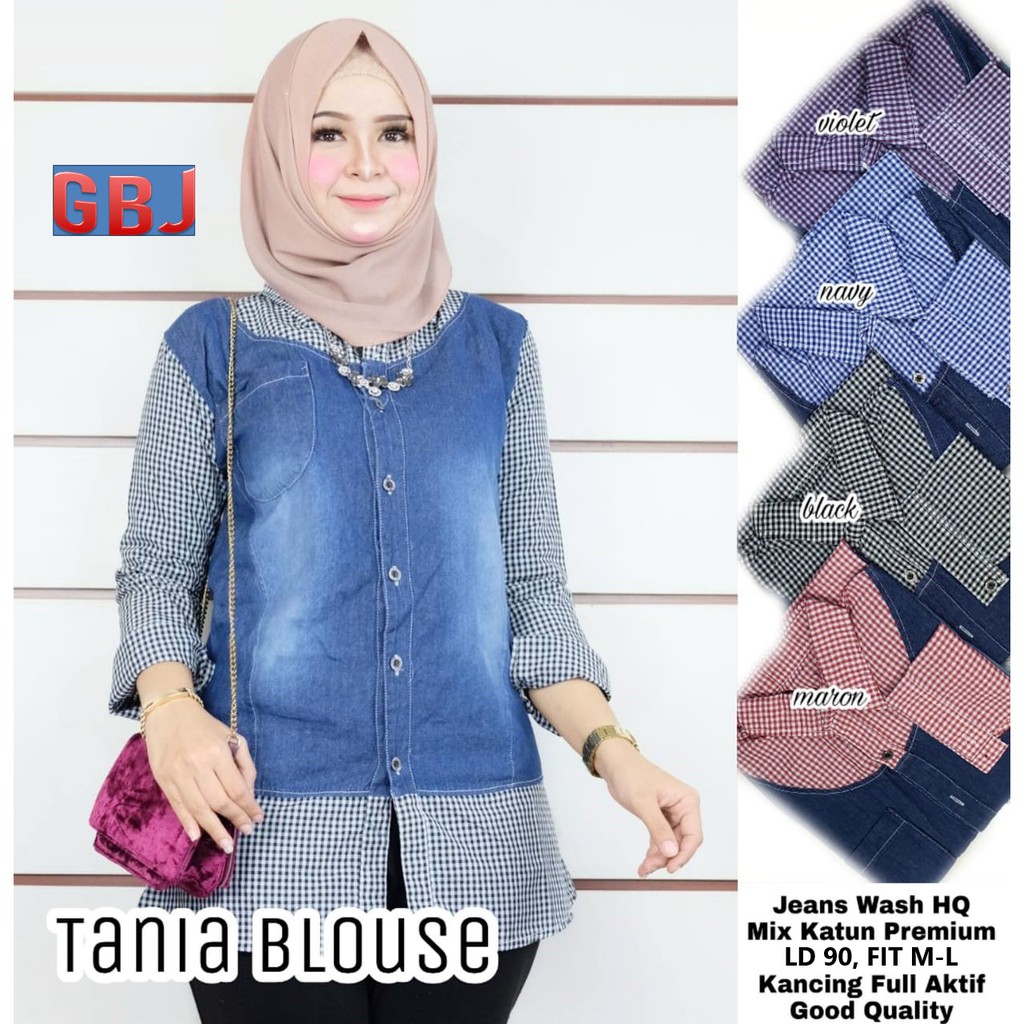 TANIA BLOUSE / VERO TOP / ATASAN JEANS MIX KATUN GBM