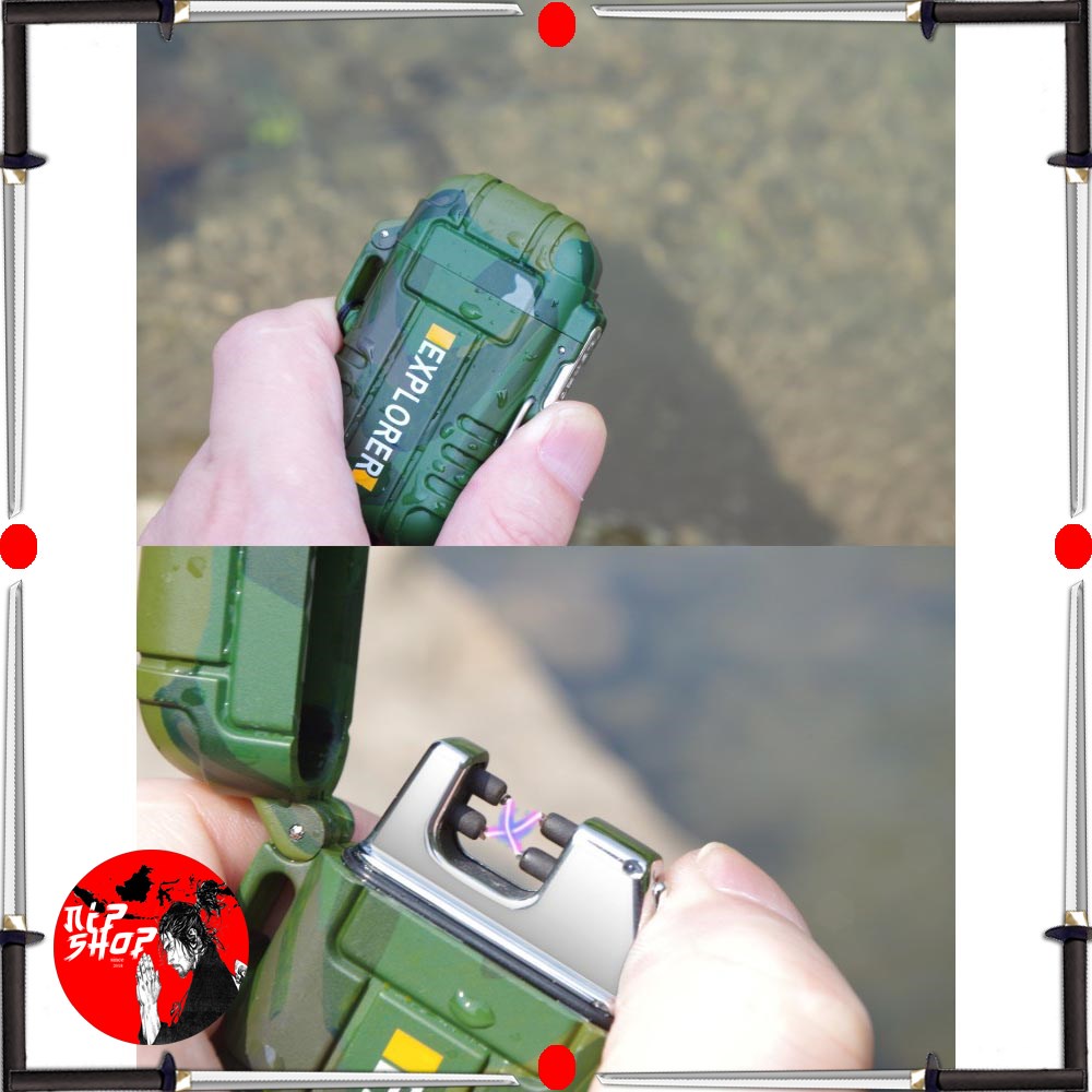 Firetric Explorer Korek Api Elektrik Pulse Plasma Cross Arc Lighter Waterproof