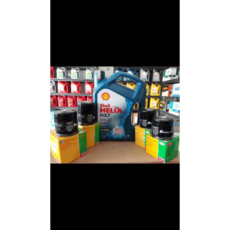 Shell Helix HX7 5w-40 & Filter Oli AspiraAstra.Oli mobil Toyota Calya Sigra Agya Ayla,Honda Brio dll