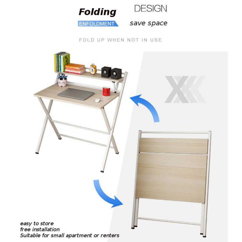 Meja Kerja Belajar Laptop Lipat Minimalis Foldable Computer Desk