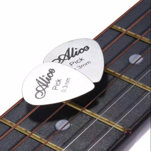Pick Guitar Stainless Steel 0.3 mm anti patah alumunium pik gitar