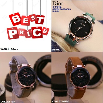 FREE BOX & BATERAI CADANGAN JAM TANGAN DIOR KULIT KACA BELIMBING JAM TANGAN MURAH // DR001