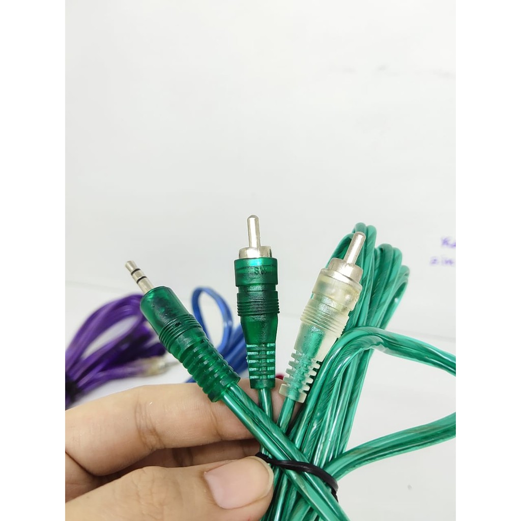 Kabel AUX 2 Line 2.5m Stereo Audio Auxiliary Cable 2 in 1 Male to Male Jack3.5mm