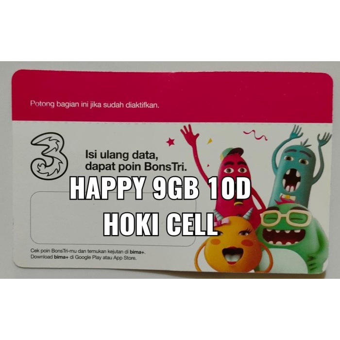 VOUCHER TRI DATA HAPPY 9GB 10HARI