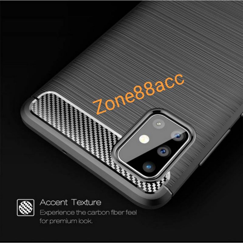 Silicon Case SAMSUNG A71 Softcase iPAKY Carbon Casing Cover TPU