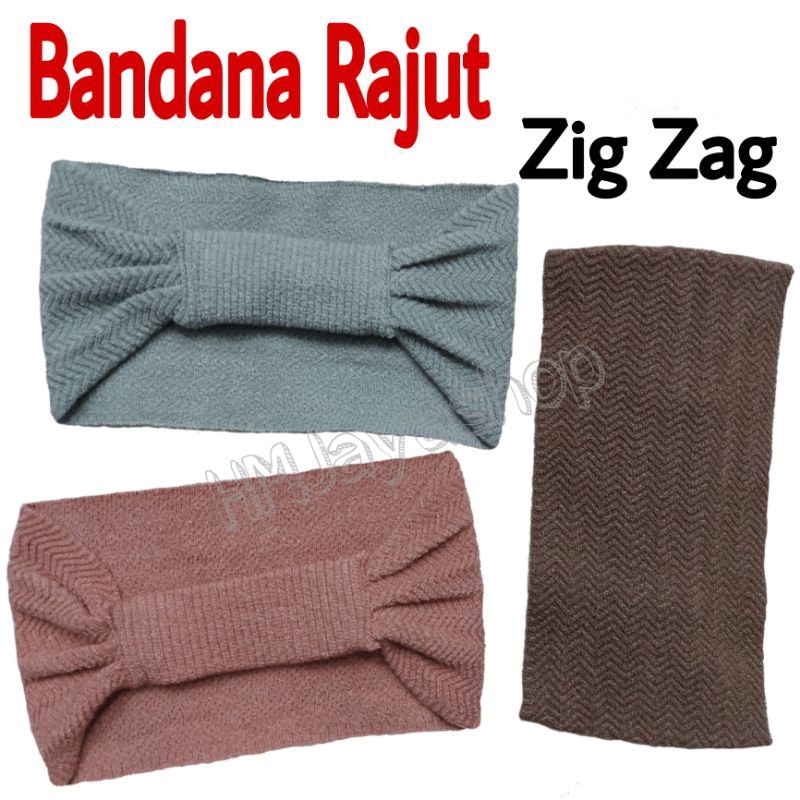 Bandana Rajut Karet Belakang Bando Anti Licin