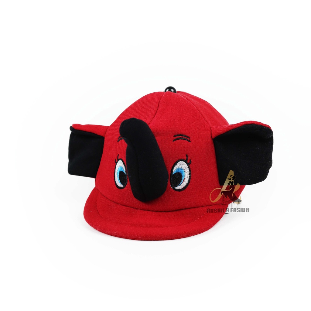 Topi Bayi Karakter Motif Gajah/Topi Bayi Gajah/Topi Bayi Arshila_fashion