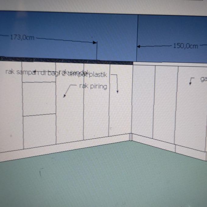 kitchen set minimalis leter L Bpk Fredy grand Residen Setu bekasi - Putih