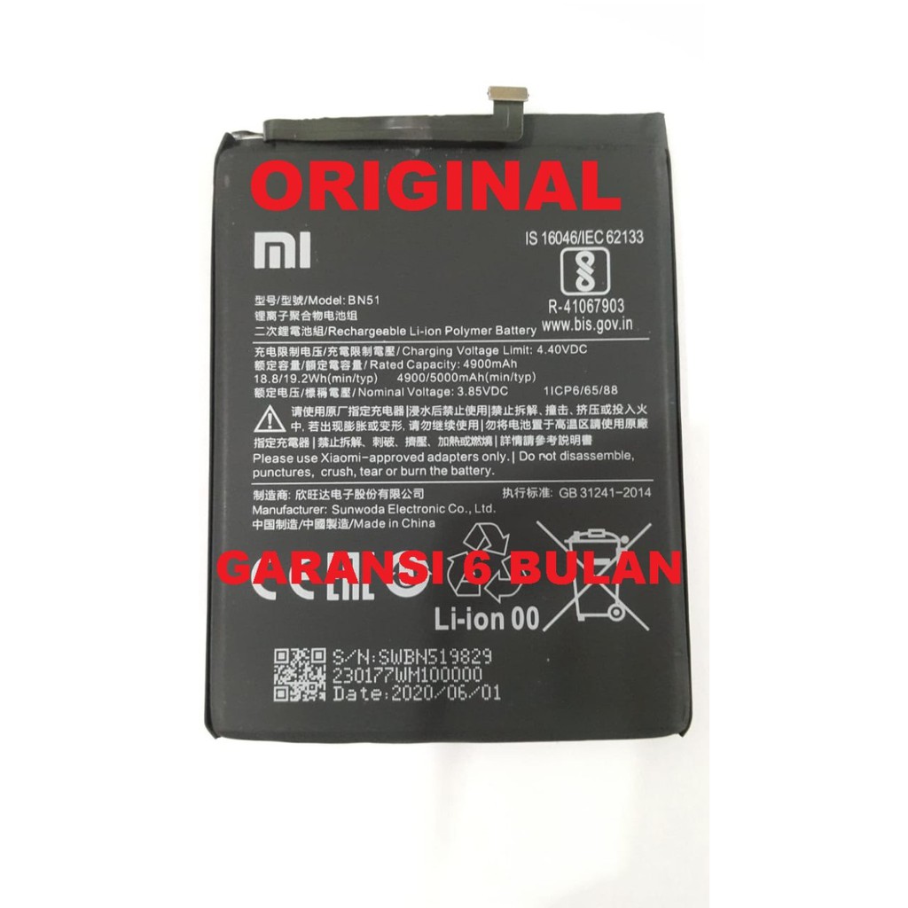 Baterai Batre Battery Batere Xiaomi Redmi 8 / 8A BN51 Original