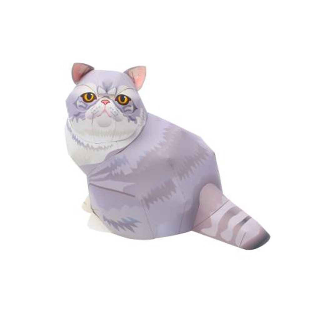DIY Papercraft Kucing Exotic Shorthair