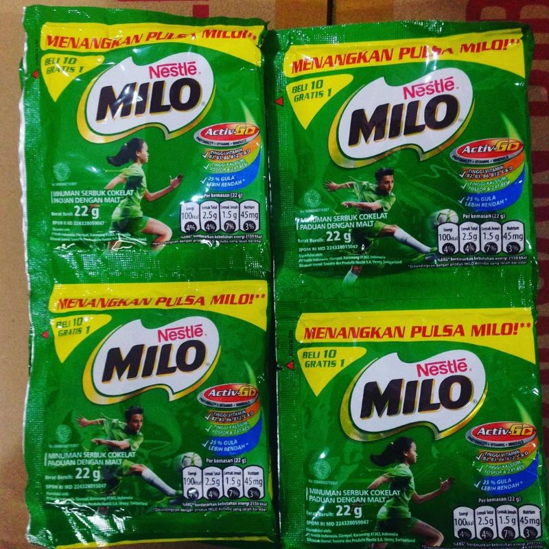 

MILO SACHET 22gr 1 RENTENG ISI 10 +1 total 11 PCS