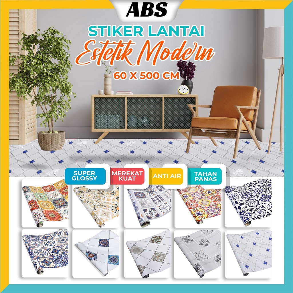 Jual ABS Stiker Lantai Sticker Lantai Desain Klasik 60 x 500cm Dengan Perekat Kuat Wallpaper