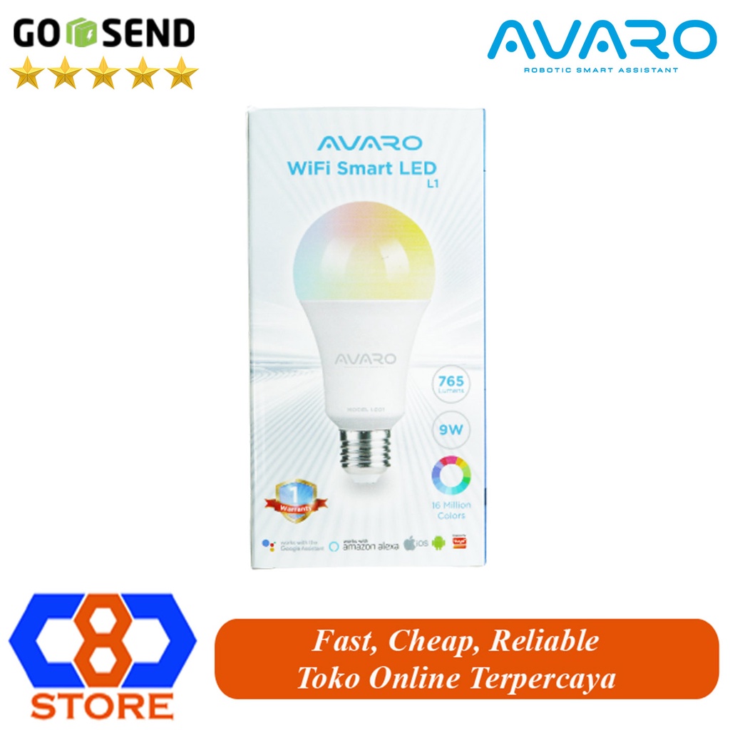 SMART LAMP SMART LED AVARO RGB WIFI 9W LAMPU BOHLAM PINTAR RGB WIFI