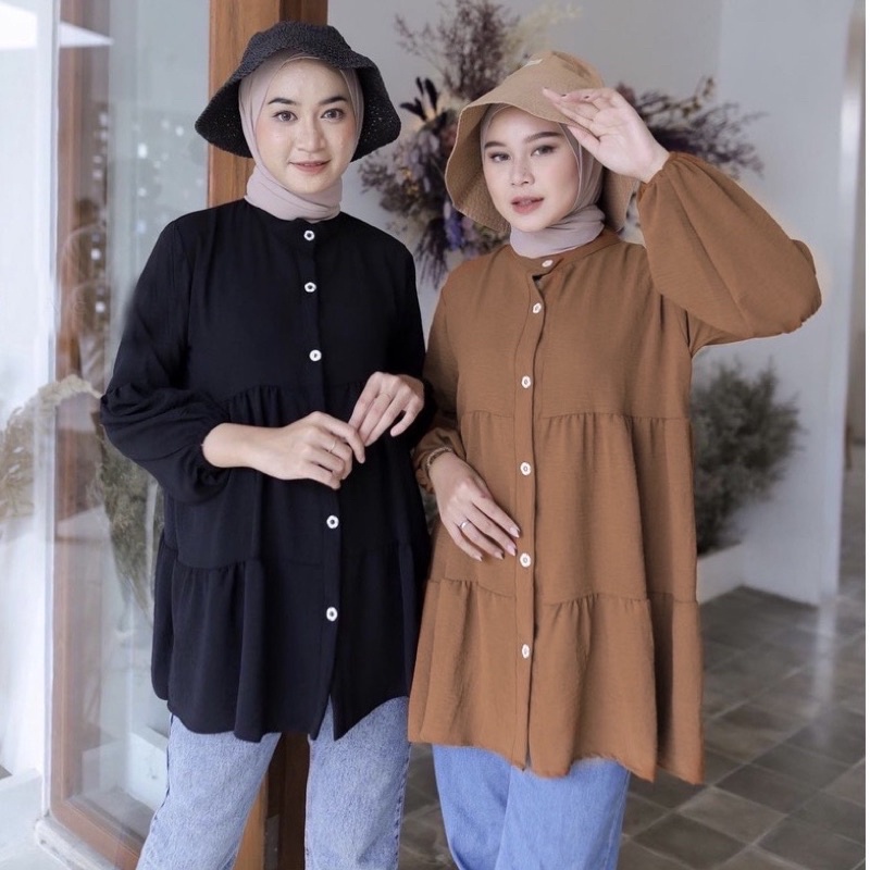 BEFAST - ZEC OOTD Wanita Tunik CYTA / Danny Tunik / Atasan Lengan Panjang / Tunik Muslimah Terbaru / Lengan Balon / Tunik Jumbo Kekinian Remaja