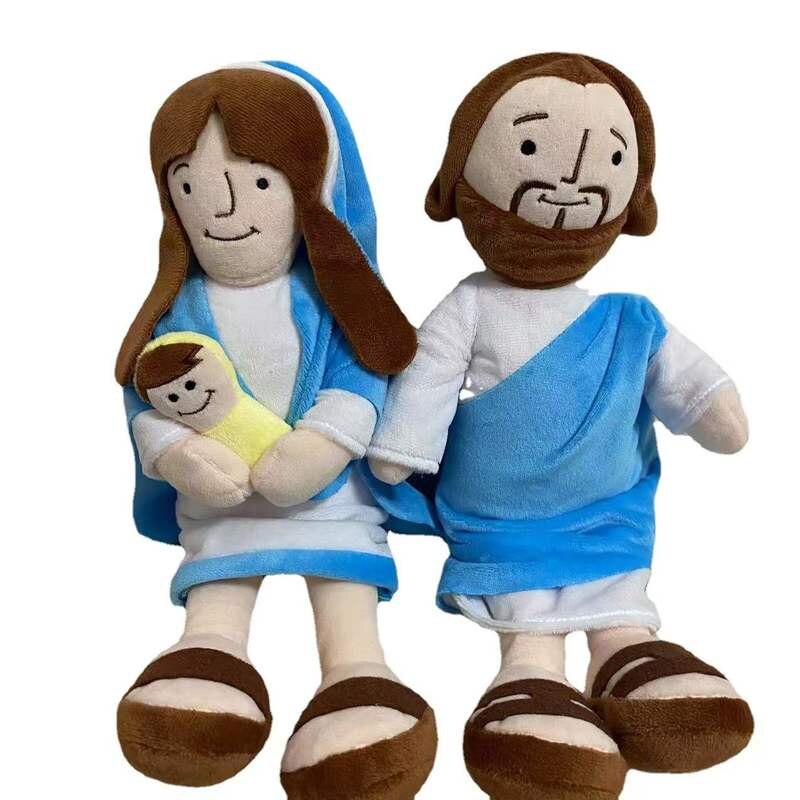 2pcs Jesus Virgin Mary Plush Doll Christian Savior Cute Children's Toy Birthday Gift