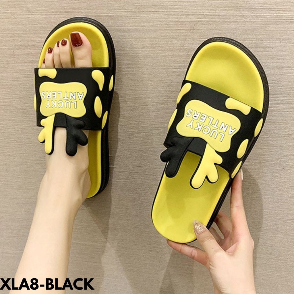 SANDAL WANITA SELOP KEKINIAN MOTIF GEMESIN CAKEP BAHAN RUBBER IMPORT LA8