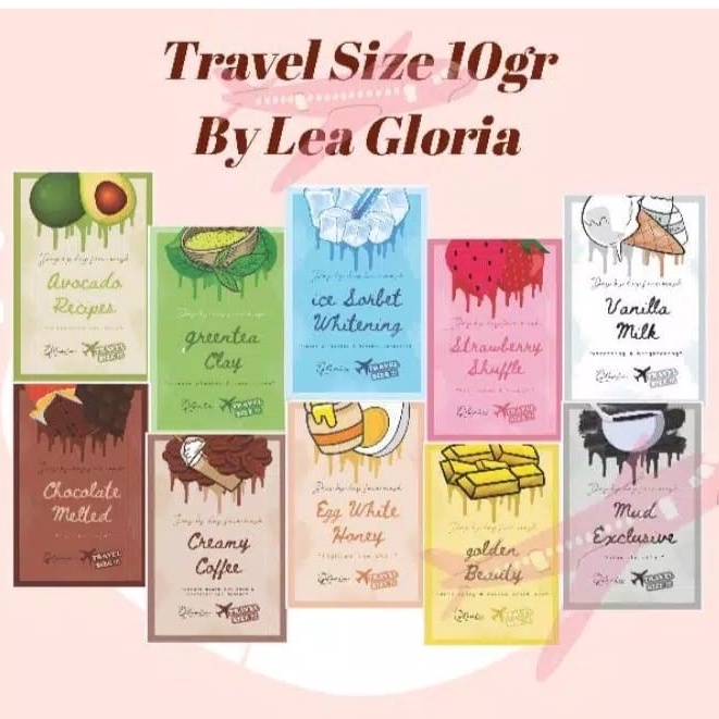 Masker Bubuk by LEA Gloria 10g Travel Size (Face Mask Lea) BPOM 10gram mini Masker Wajah