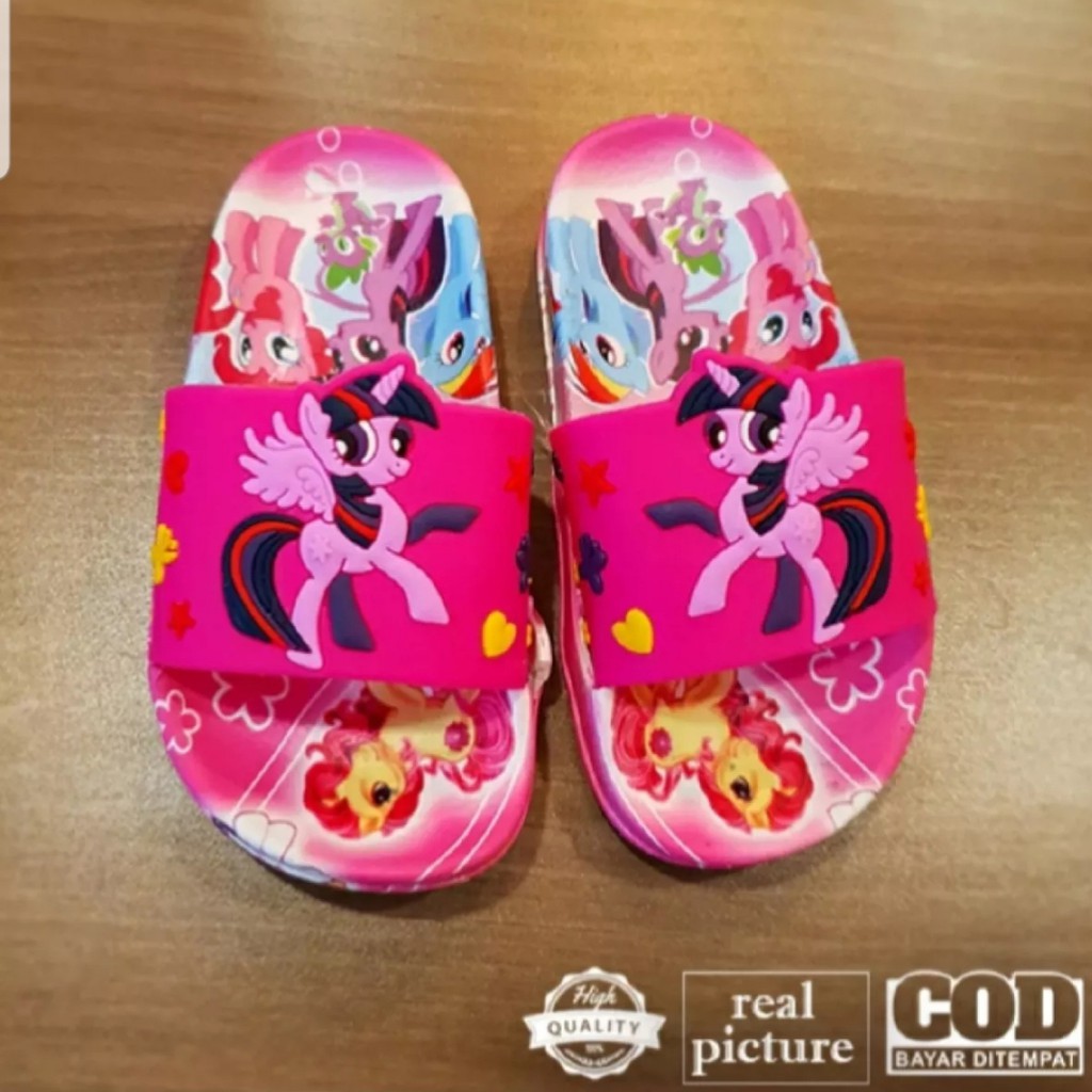 Sandal Anak Perempuan Flip Flop  Little Pony  Usia 2 3 4 5 6 tahun HOT PINK